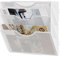 Solinxe Porte Document Mural 3 Étages en Métal - Organisateur de Bureau A4 avec Support de Rangement pour Papiers, Revues et Fichiers, Blanc (Bureaux, École, Maison)
