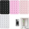 Octobuddy 4 Pack Silicone Suction Phone Case Mount Sticky Phone Grip Suction Phone Holder Sticky Phone Case for Wall Multipurpose Sticky Grip Phone Holder for Wall (Black White Pink Light Pink)