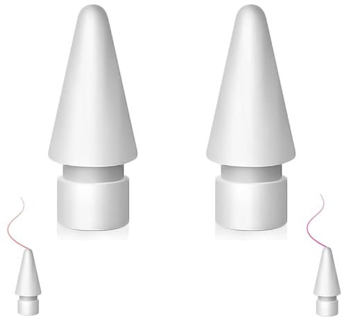 MZOYOURO Replacement Tips Compatible with Apple Pencil 2 Gen iPad Pro, Highly Sensitive Replacement Tips, For Apple Pencil 2nd, Generation/ 1st, Pro Pencil 2/1 Gen(2 Pack)