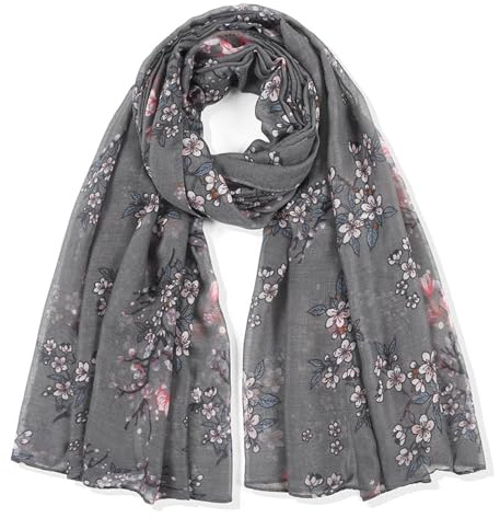 MAZELIKEHOOD Schal für Damen, weicher Druck, leicht, modisch, lang, Blumenmuster, Geschenke für Frauen