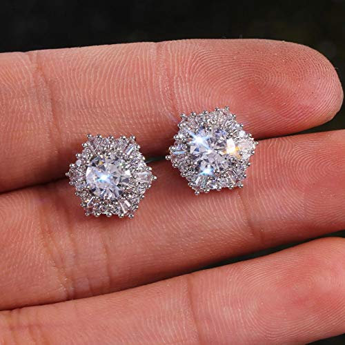 Jewelry Damen Silber Ohrringe, Trendy Six Corners 925 Sterling Silber Damen Ohrringe Party Geschenk Schmuck Jewelry for Girls
