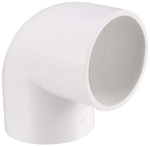 TOP-VIGOR Lot de 2 raccords coudés de 50 mm en PVC à 90 degrés pour raccord de tuyau d'eau en PVC, blanc