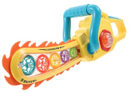 ibasenice Elektrisches Sägespielzeug Kinderversorgung Elektrisches Leuchtendes Party Blinkende Kettensäge Elektrisch Leuchtendes Beleuchtungsspielzeug Plastik