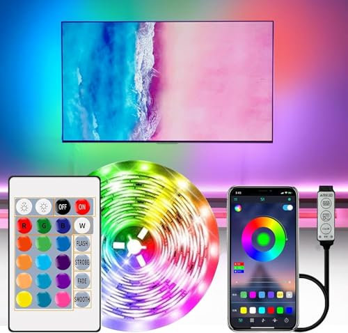2M LED Strip Light, RGB TV Backlight for 45-75 Inch TV, USB Powered 5050 LEDs with Remote, Music Sync, Color Changing LED Lights for Bedroom, Living Room, Gaming Room