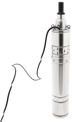 Tiefbrunnenpumpe Brunnenpumpe Edelstahl Wasserpumpe mit Fördermenge 1.2m³/ 263.96 gal/h, 100 m Förderhöhe, Eintauchtiefe max. 60 m, IP68 Tauchpumpe für Hauswasserwerk und Garten
