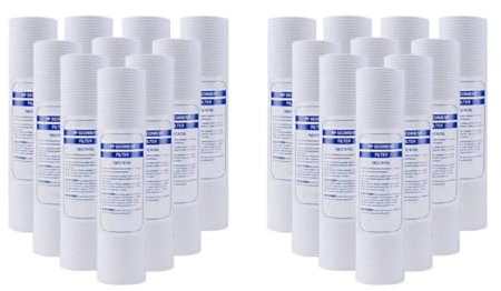 Filtros de Agua para Grifo, 10 piezas de cartucho de filtro frontal purificador de agua de sedimentos filtros de sedimentos de polipropileno de repuesto filtros de algodón PP 517C(1 micron)