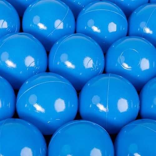 H&F Heimtextilien 200 Bälle für Bällebad Ø 6 cm – Blau Plastikbälle für Kinder & Babys – Weiche & langlebige Spielbälle – BPA-frei & schadstofffrei – Perfekt für Spielzelt, Hüpfburg & Garten