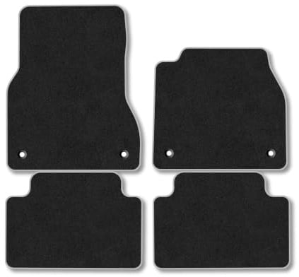 Audi Q6 e-tron (2024+) Premium Carpet Car Mats | Grey Edge Trim Premium Floor Mats Tailored Fit Full Coverage Protection Accessories Easy Clean Anti Slip Made in the UK