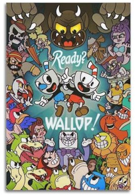 XPAUORNG Cuphead-Videospiel-Poster, dekorative Malerei, Leinwand, Wandposter und Kunstdruck, moderne Familienschlafzimmer-Dekoration, Poster, 20 x 30 cm