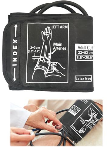 Universal Extra Large Cuff, 22-52CM Big Arm - Adjustable XL Large Cuff for Omron, Extra Large Blood Pressure Cuff, Universal Blood Pressure Monitors Large Cuff for XL Blood Pressure Cuff, Black