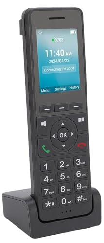 YUEHISY Schnurloses Telefon mit 4G Volte/WiFi/BT, 16 Stunden Gesprächszeit, 256 GB Speicher, 3-Wege-Anruf, Dual-MIC-Geräuschunterdrückung