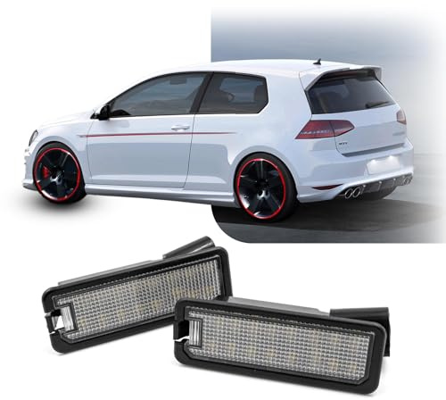 njssjd V.W Golf GTI LED Kennzeichenbeleuchtung – Passend für Golf GTI MK4 MK5 MK6 MK7 MK7.5 MK8, Rabbit, R R32 Nummernschildlicht Rückleuchte, Canbus fehlerfrei