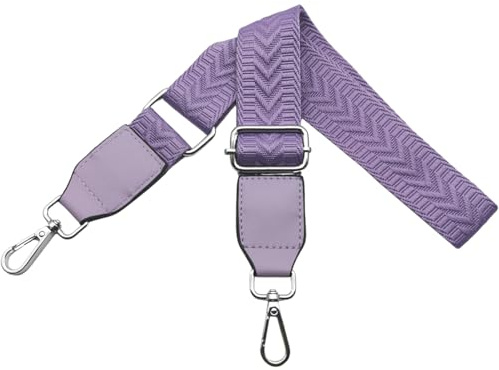 Taschengurte zum Wechseln Schultergurt für Taschen Breit 3.8 cm mit Silber Karabiner Handtaschengurte Leder Schulterriemen für Handtaschen Damen, Umhängetasche, Lila, U2-02