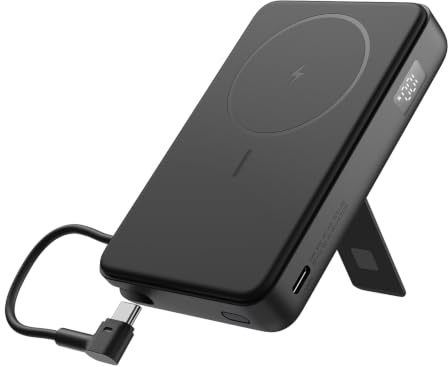 Xiaomi Magnetic Power Bank 10000mAh, MagSafe Portable Charger with Stand | MagSafe portable charger, 13N magnetic hold with adjustable stand. Hands-free streaming, one magnetic power bank.