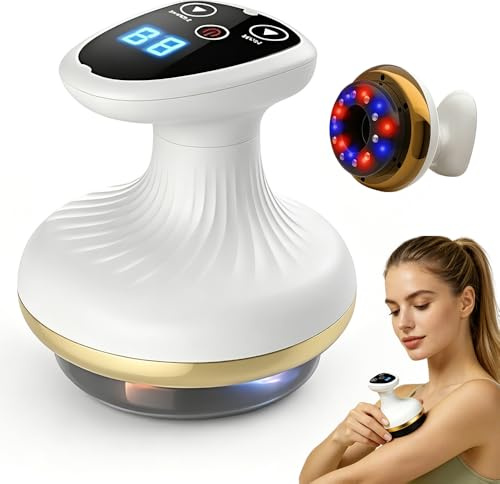 Vacuvia Cellulite Massaggiatore, HOVCEH 4 in 1 Massaggiatore Anticellulite con Riscaldante, 9 Modalità Vacuum Cellulite per Cellulites su Pancia, Vita e Braccia