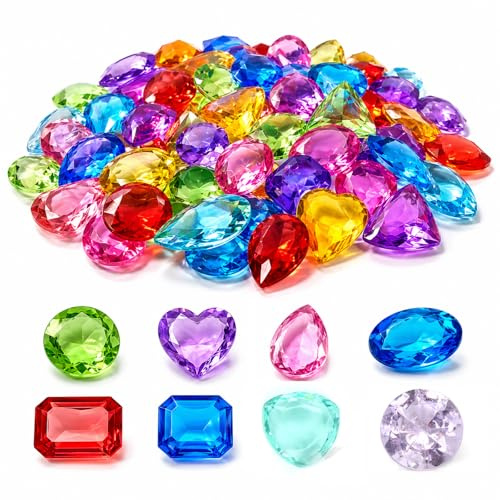 Hopton Edelsteine für Kinder, Bunte Diamanten Kinder, Kristalle | Groß Edelsteine Ausgraben, Glitzersteine, Kristalle Kindergeburtstag für Schatz Party Vase Aquarien, Bade-Strandspielzeug