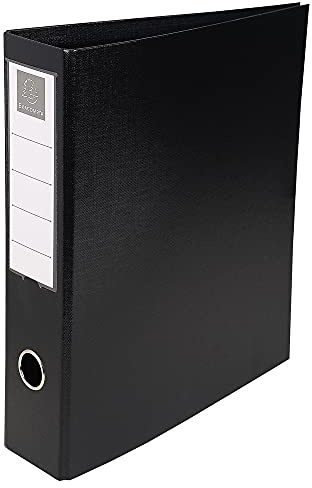 Exacompta 51741E Ringbuch (4 Ringe, Rücken 70mm, kaschierter Karton, PVC, DIN A4) 1 Stück schwarz