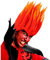 W WIDMANN MILANO Party Fashion 6153D - Perücke Diabolo, rot-orange, Flammenfrisur, Kunsthaarperücke, Mottoparty, Karneval