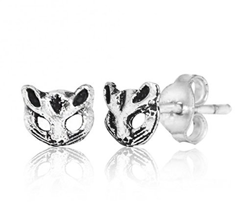 Chic-Net Silberohrstecker Ohrstecker 925er Sterling Silber Unisex Schmuck Ohrringe Katze Maske