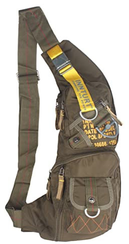 Innturt Nylon Sling Bag Rucksack Schultertasche Daypack Groß Armee Grün