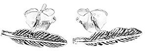 NKlaus PAAR 925 STERLING SILBER Keltische Gothic Ohrstecker Feder Kiana 7167