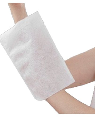 Gant de toilette à usage unique Stérilisable Non tissé molletonné blanc 75 gr/m². 230 x 160 mm/lot de 3 paquets de 50