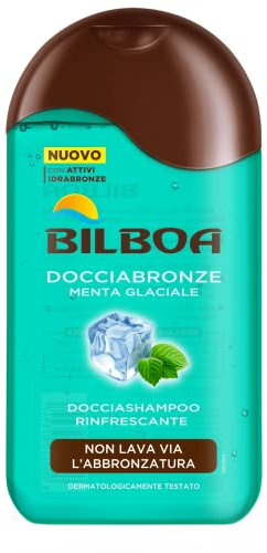 Bilboa, Pflegende Dusche, Shampoo mit Karottenöl für Körper und Haar, befeuchtet die Haut und entfernt nicht die Bräunung, dermatologisch getestet, 250 ml Flasche