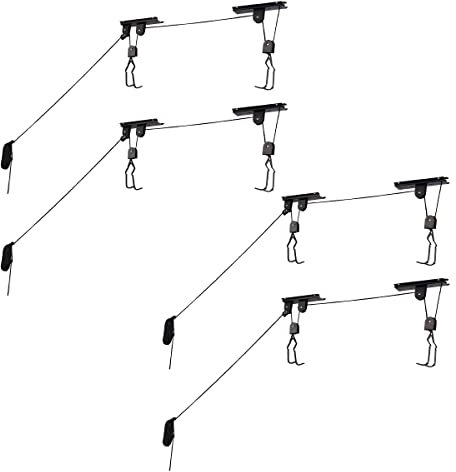 Rad Sportz Fahrradheber 4er Pack Qualität Garage Aufbewahrung Fahrradlift mit 45,4 kg Kapazität funktioniert sogar als Leiterlift Premium Qualität