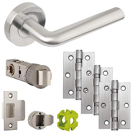 Jigtech JTB72225 Riva Door Pack-Latch, Satin Chrome, 57mm