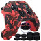 9CDeer 1 Coque de Protection en Silicone avec Impression par Transfert personnalisée + 8 poignées pour Manette Xbox One/S/X - Camouflage Rouge