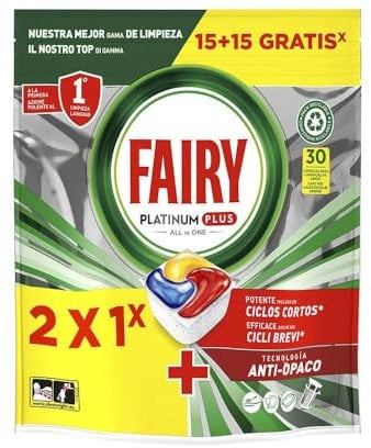 FAIRY PLATINUM PLUS CITRON passe au lave-vaisselle 30 capsules