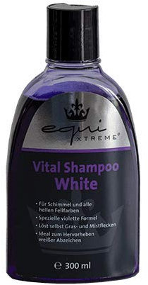 equiXTREME® Vital Shampoo White 300ml - Unparfümiert - Reinigung von Pferdefell - Weißabzeichen hervorheben - Shampoo
