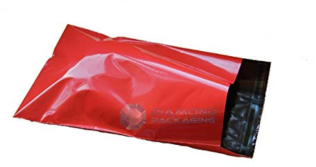 Diamond Packaging Versandtaschen, Kunststoff, gemischt, Rot, 50 Stück