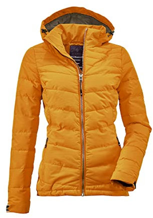 Killtec Damen Jacke In Daunenoptik Skane WMN Quilted JCKT A - Damenjacke mit abzippbarer Kapuze - Übergangsjacke ist wasserabweisend - Steppjacke, gelb, 42, 35615-000