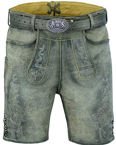 Sterling Sports Herren Trachten Lederhose Oktoberfest Trachtengürtel Bayern Braun Größe 46-64 (48)