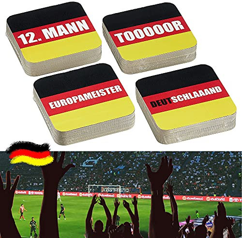 Cepewa Fanartikel WM EM │60 x Bierdeckel Untersetzer │Fanmeile Public Viewing │schwarz rot Gold (60 x Bierdeckel Deutschland)