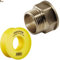 BricoLoco.com Machón unión latón doble fontanería. Racor rosca Hembra Macho BSP. ¡¡¡CON ROLLO DE TEFLÓN!!!. Unión tubos misma rosca. (H 1/2 x M 1/2)