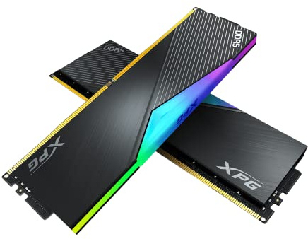 XPG Lancer DDR5 RGB 6000 MHz 32 GB (2 x 16 GB) CL40-40-40 UDIMM 288 pin Desktop SDRAM Kit RAM (AX5U6000C4016G-DCLARBK), Nero
