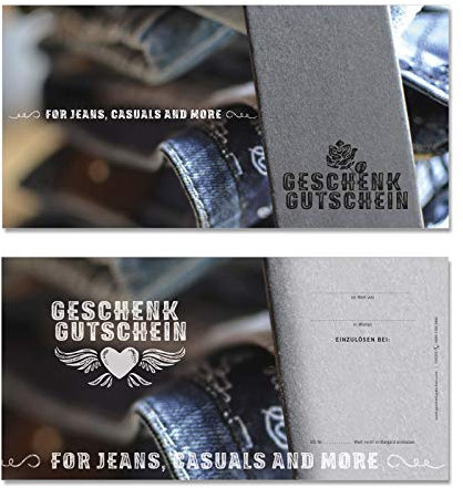 GESCHENKGUTSCHEINcom 50 Stk. Gutscheine. Gutschein-Vordruck für Mode Boutique Einzelhandel Modeboutiquen Textilwaren Fashion Schneiderei. FA9255