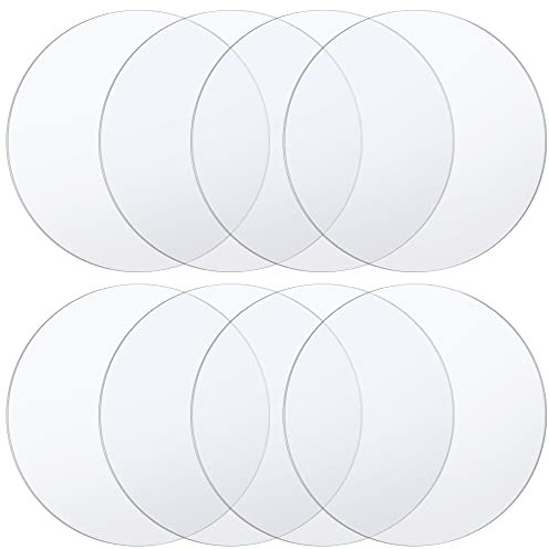40 Pièces Feuilles Acryliques Rondes Transparentes de 10 cm, Panneaux Ronds en Acrylique pour Cadres Photo, Projets de Peinture et Travaux Manuels