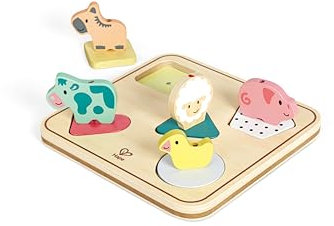 Hape Tiergeräusch-Puzzle Tom, Sound-Puzzle, Farb- & Formsortierer, ab 18 Monaten