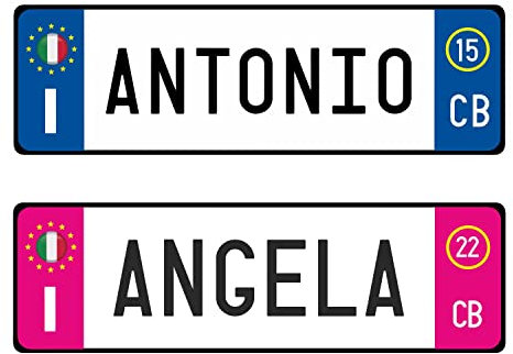 Targa auto con nome o frase personalizzata in alluminio 3 mm (36x11 cm) con sistema di fissaggio a scelta tra linguette biadesive, sistema Fixer o ventose bifacciali per poterla fissare in auto