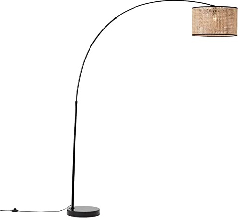 Brilliant | Wiley Bogenstandleuchte 2,1m holz hell/schwarz | 1x A60, E27, 42W, geeignet für Normallampen (nicht enthalten)