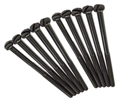 Pack of 10 Electrical Screws m3.5 75mm Dark silver Nickel Long Socket Screw Switch Plugs Sockets Fixings Raised Slotted Head and Half Threaded Metal Bolt