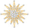 KristLand Sonne Blume Brosche Corsage Vintage Braut Kristall Broschen Art Deco Hochzeit Mode Glam Sparkly Kristall Strass Engagement Party Geschenk für Frauen Damen Goldton