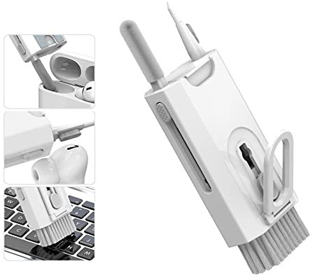 Reinigungsset für Airpod, 8-in-1, multifunktionales Reinigungsset für Handy, Ohrhörer, Kamera, PC, Smart-Geräte, Reinigung mit Tastaturschnalle, Tiefenreiniger, verbessertes Handy-Reinigungsset