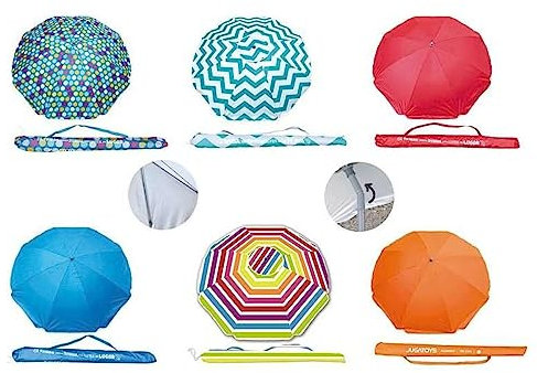 BigBuy Garden Sombrilla Ø 200 cm Oxford Protección UV 8 Varillas Aluminio