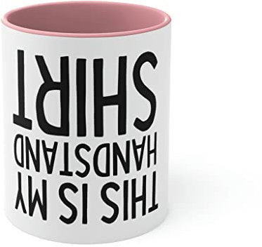 Teegarb Letter Blanket 325 ml Akzent-Kaffeetasse, Farben, humorvolle Akrobatik, athletischer Liebhaber, akrobatisch, lustig, Trampolin, Sport, Akrobatik, 325 ml, Pink