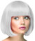 TrendandStylez Bob Perücke unisex, weiss, Pagenkopf mit Pony, Damen und Herren Kunsthaar, Wig für Karneval, Fasching, Cosplay