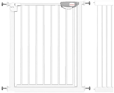 UBRAVOO Babygitter für Türen und Treppen, Höhe 100cm, Sicherheits-Haustiergitter, Spannungstyp, automatische Schließung, hohe Ausführung, dreifache Verriegelung, offen (Breite: 105-114cm)